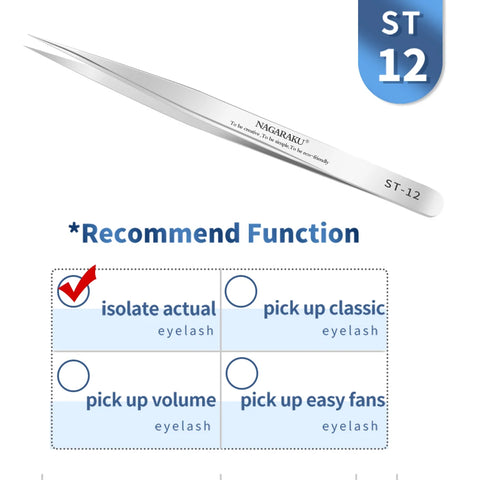 NAGARAKU Eyelash Extension Tweezers - Precision Stainless Steel Makeup Tool