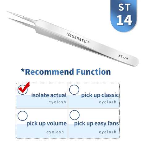 NAGARAKU Eyelash Extension Tweezers - Precision Stainless Steel Makeup Tool
