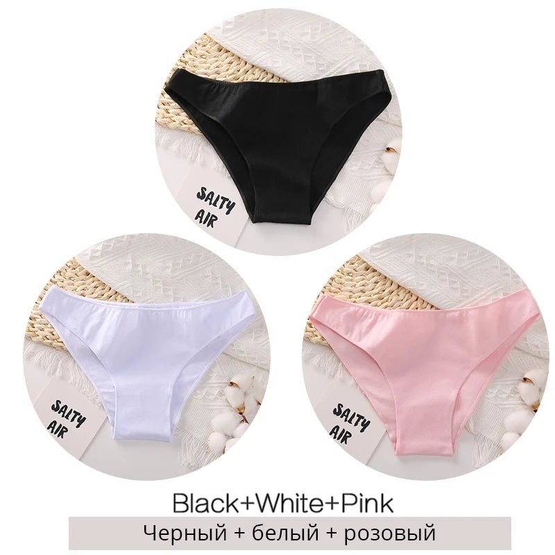 FINETOO M-2XL Women Cotton Underwear 3Pcs/set