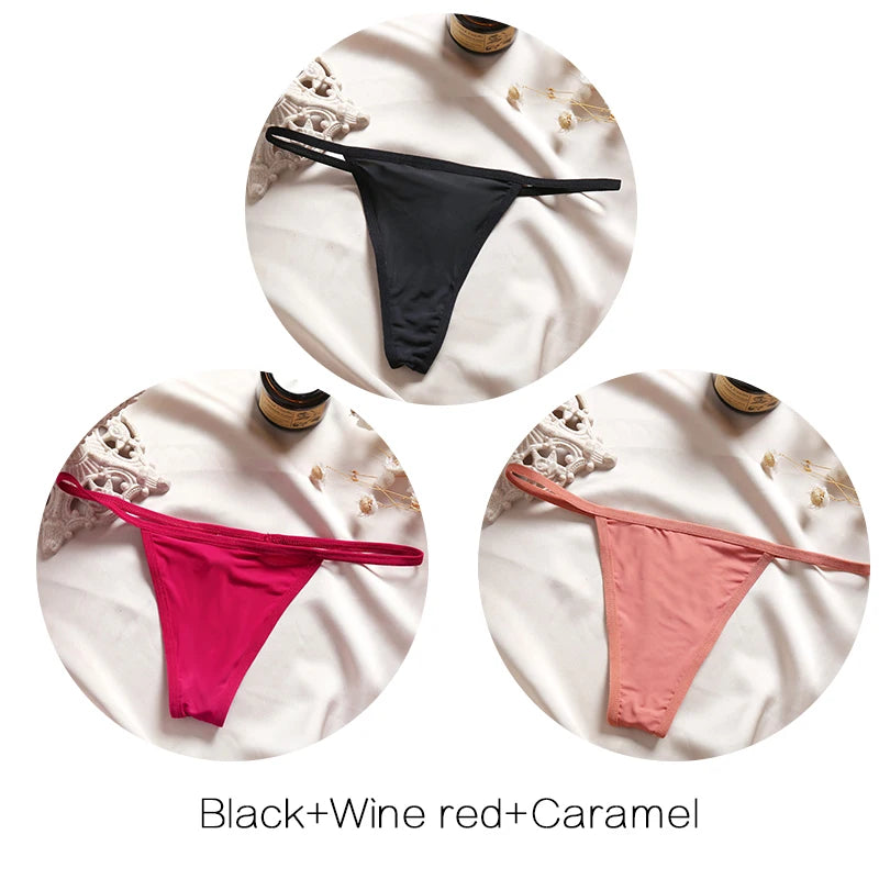 FINETOO Cotton Bikini Panties T-back Thong Set