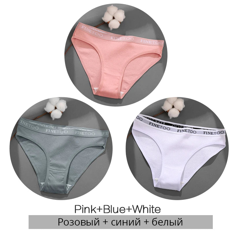 FINETOO 3PCS Women's Cotton Panty Set