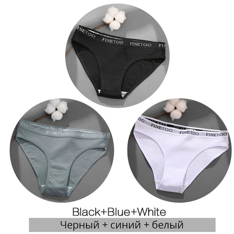 FINETOO 3-delige katoenen pantyset voor dames