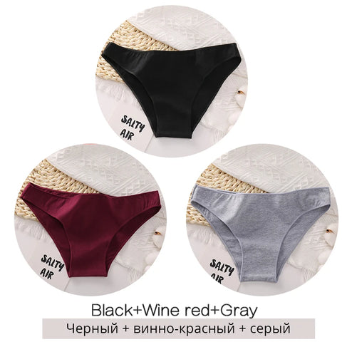 FINETOO M-2XL Women Cotton Underwear 3Pcs/set
