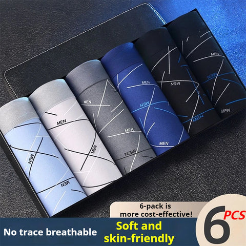 6Pcs Men's Sexy Underwear Boxers - Comfortable Fashion Trunks