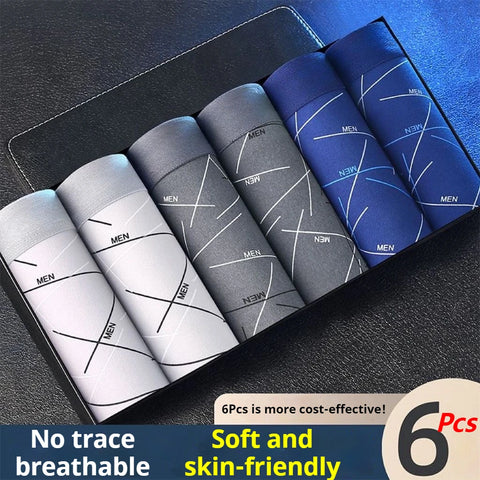 6Pcs Men's Sexy Underwear Boxers - Comfortable Fashion Trunks