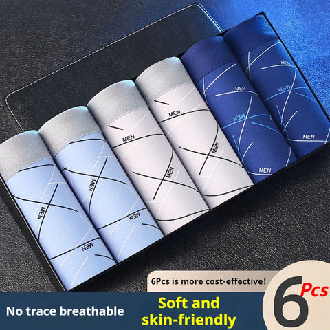 6Pcs Men's Sexy Underwear Boxers - Comfortable Fashion Trunks