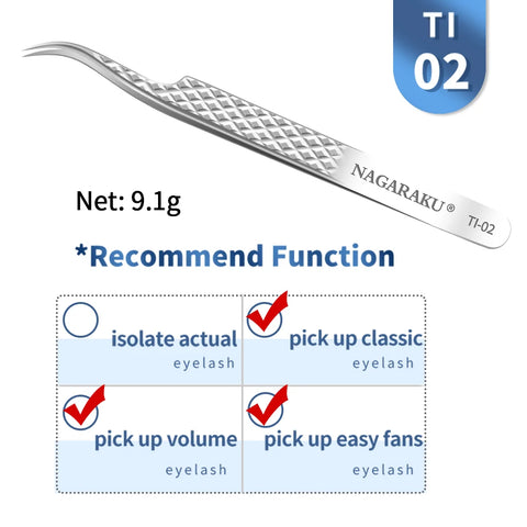 NAGARAKU Eyelash Extension Tweezers - Precision Stainless Steel Makeup Tool