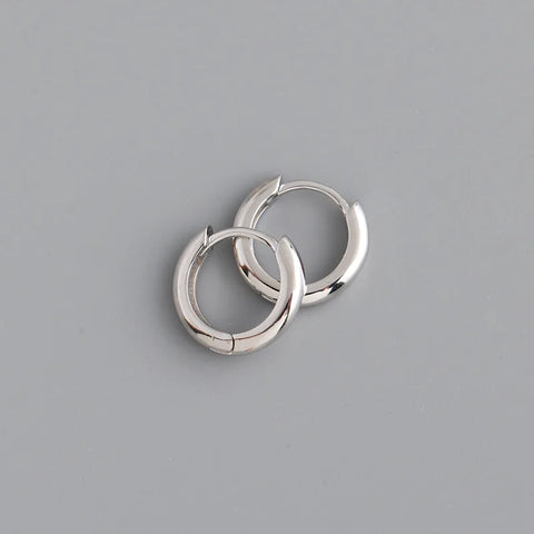 WANTME Real 925 Sterling Silver Minimalist Hoop Earrings