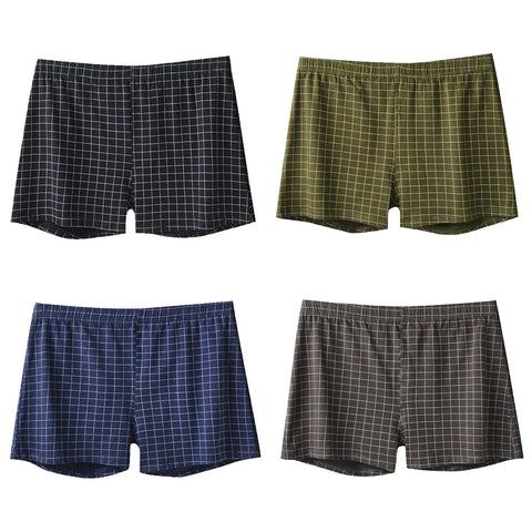 4Pcs Men's Cotton Boxer Shorts - Comfortable Homewear
