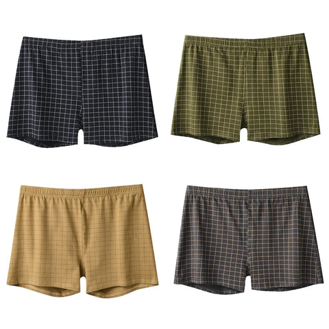 4Pcs Men's Cotton Boxer Shorts - Comfortable Homewear