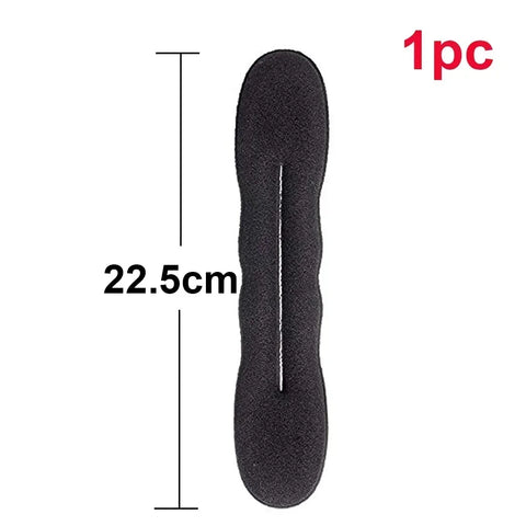 1/4PCS Zachte spons haarroller stylingtool - Zwarte knotmaker en krultang 