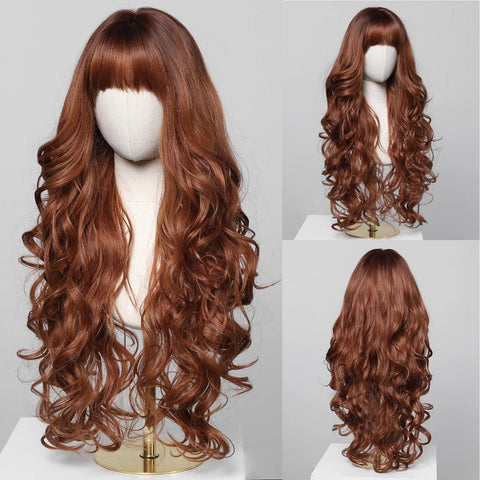 DropShipping EASIHAIR Long Blonde Ombre Synthetic Wigs for Women - Wavy High Density Cosplay Wig