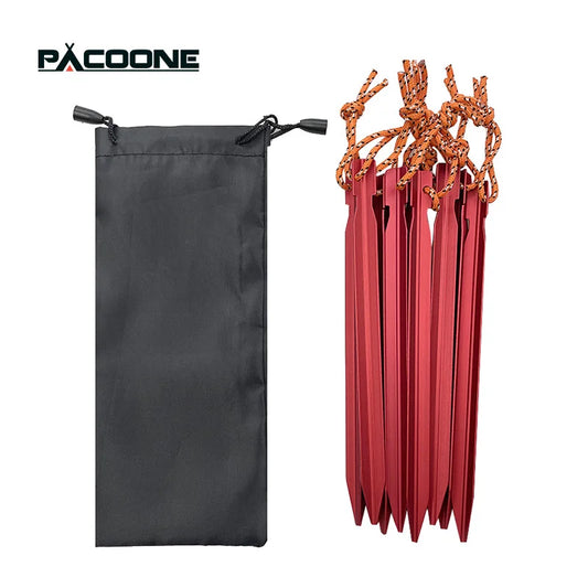 Pacoone 10 Pcs/Lot 18cm Aluminum Round Tent Pegs - Durable Tent Stakes for Outdoor Adventures
