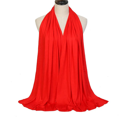 Soft Modal Cotton Jersey Hijab Scarf - Long Muslim Scarf for Women