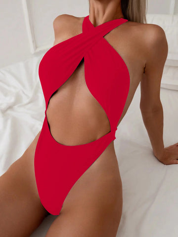 Elegant Cropped Halter High Waist Women's Swimsuit 2025