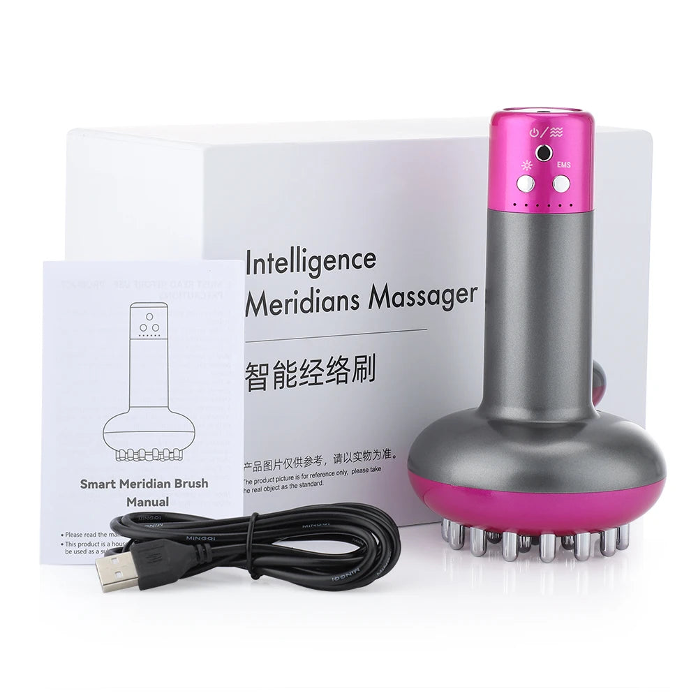 Electric Lymphatic Drainage Machine - Meridian Body Massage Brush for Anti-Cellulite and Physiotherapy