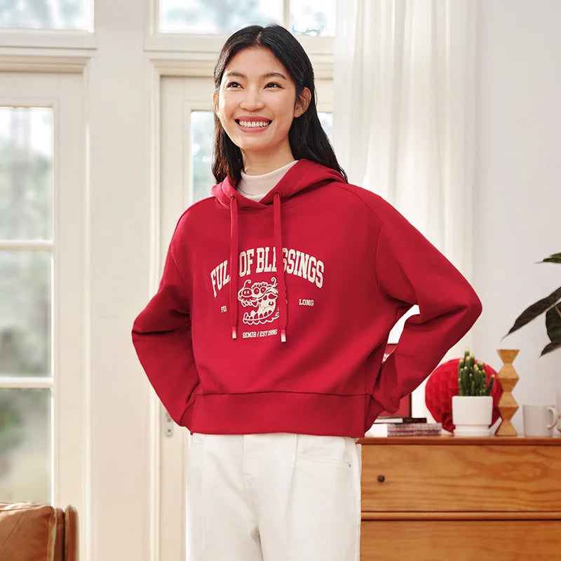 Semir Women's Short Style Printed Hoodie