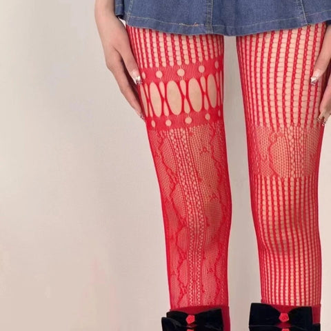 Hollow Out Mesh Lace Fishnet Pantyhose - Japanese Lolita Style Tights for Spring & Summer
