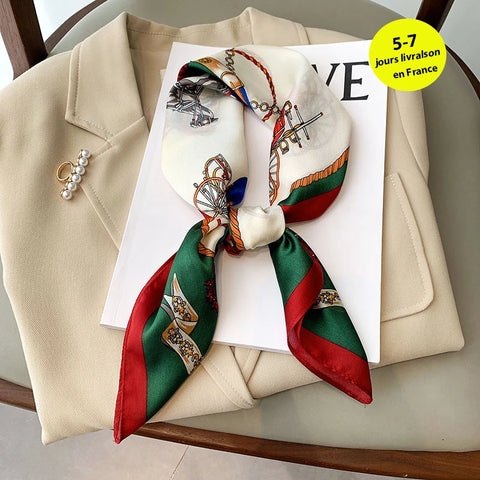 Luxury Silk Plaid Scarf for Women