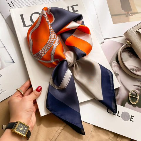 Luxury 2023 Silk Square Scarf for Women