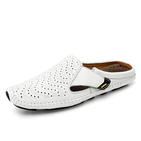 Genuine Leather Slippers for Men - Casual Summer Shoes