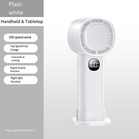 Portable Mini Electric Hand Fan - USB Rechargeable with LED Display