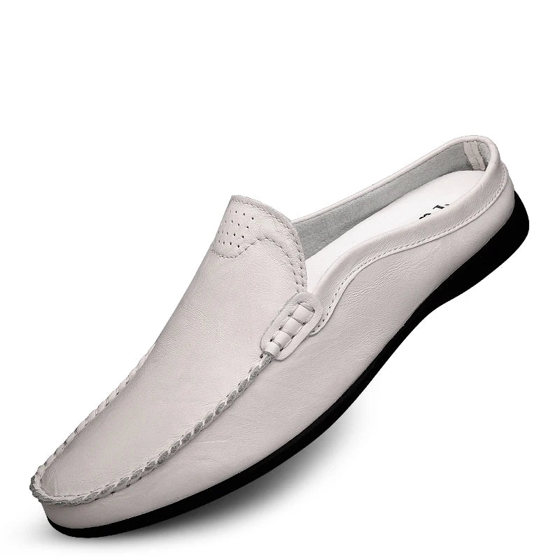 Italiaanse herenpantoffels van echt leer - luxe loafers 