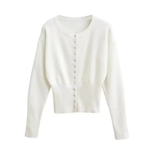 Tuularose Women's Spring Cardigan - Casual Solid Knit Sweater for Stylish Street Fashion