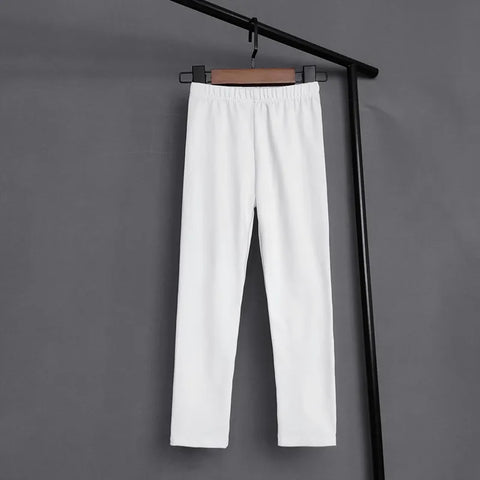 Kids Solid Color Stretch Pants