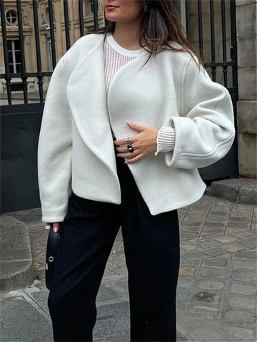 Trendix Winter Faux Wool Cardigan Jacket - Stijlvolle Casual Reversjas voor Dames 
