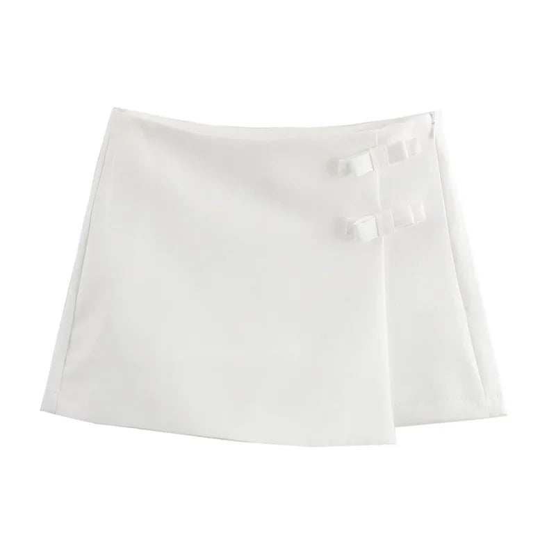 MUJER 2025 Pink White Mini Skirt - Stylish Summer Bow Skort for Women