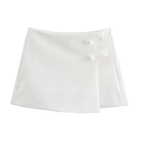 MUJER 2025 Pink White Mini Skirt - Stylish Summer Bow Skort for Women