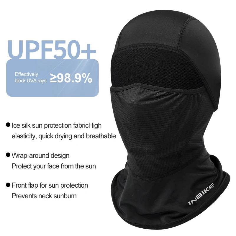 INBIKE Zomerkoelend Fietsgezichtsmasker - Zonbeschermende Nekwarmer voor Mannen en Vrouwen 