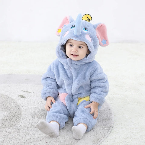 Kigurumi Lovely Elephant Newborn Baby Bodysuit