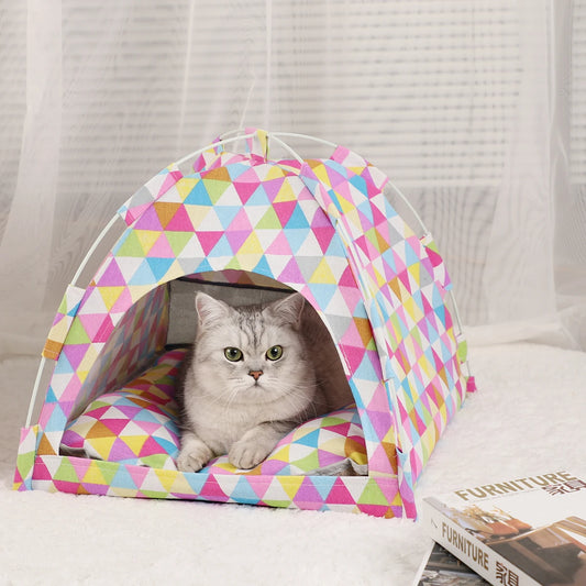 Cozy Clamshell Cat Tent Bed - Perfect for Your Feline Friend