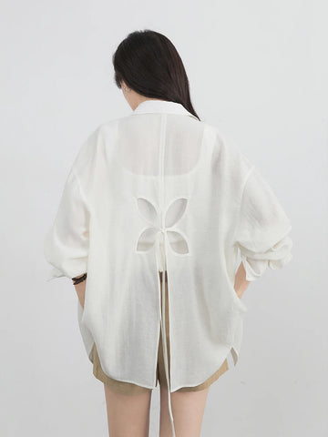 CHIC VEN Women Long Sleeve Hollow Out Shirt