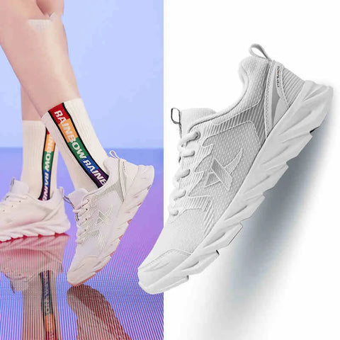 Xtep antislip hardloopschoenen voor dames - bovenwerk van zacht leer en schokabsorberende sneakers 