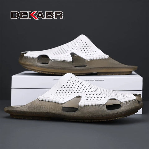 DEKABR Minimalistische leren sandalen voor heren 