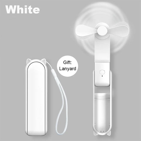 Mini Portable Handheld Fan 2000mAh USB Rechargeable - Compact Folding Fan with Power Bank