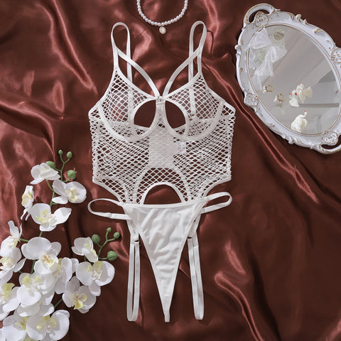 Sensual Fishnet Bodysuit for Women - Hilitos Fancy Underwear Set
