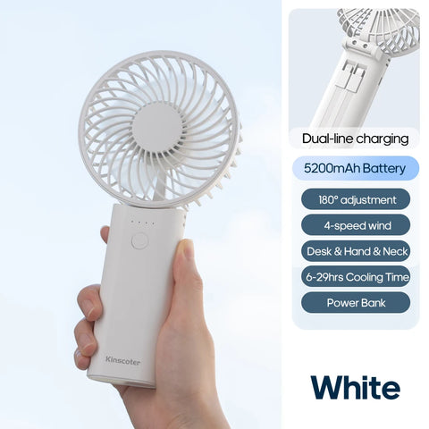 Newest Foldable Handheld Fan - 5200mAh Rechargeable Portable Cooling Fan