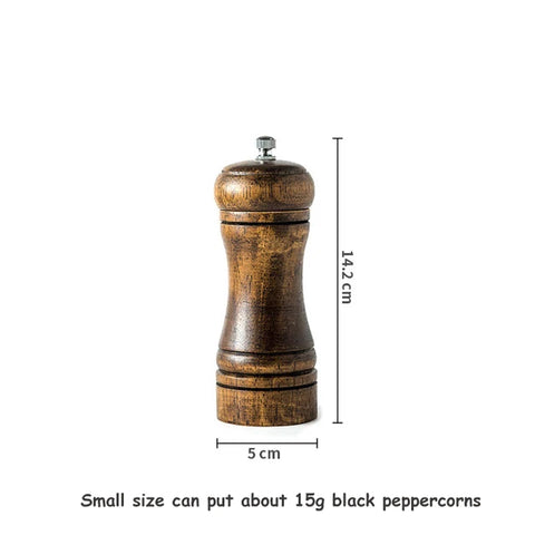 Classical Oak Wood Pepper Spice Mill Grinder Set - Adjustable Ceramic Grinding Core