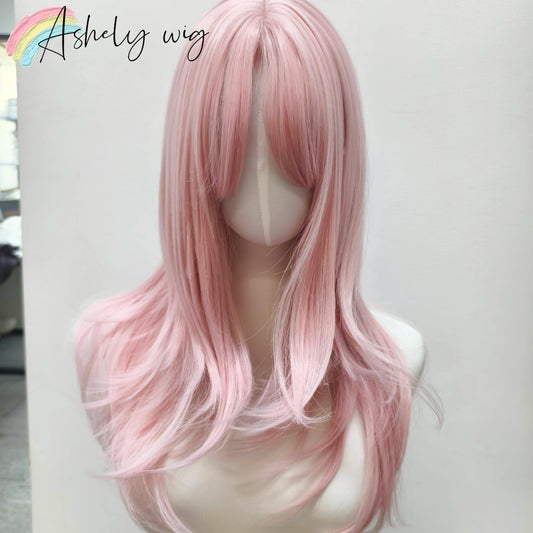 Ashley Pink Wig with French Bangs