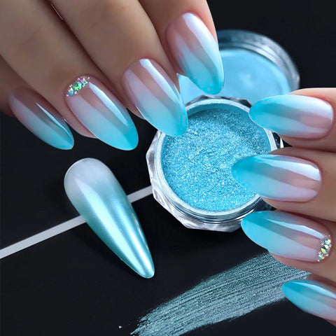 Super-Bright Metallic Nail Powder - Gold Silver Mirror Pigment