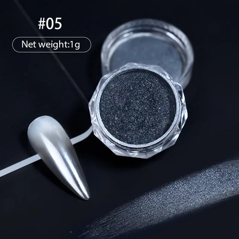 Super-Bright Metallic Nail Powder - Gold Silver Mirror Pigment