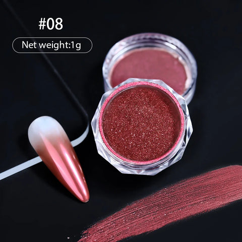 Super-Bright Metallic Nail Powder - Gold Silver Mirror Pigment