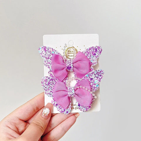 Rainbow Bows 3.15'' Glitter Butterfly Hair Clips for Women and Girls – Cute Barrettes for Kids