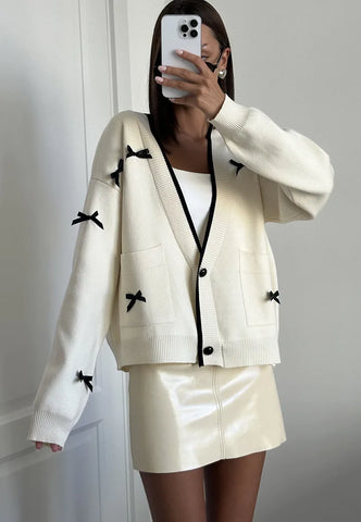 TARUXY Strikgebreide Cardigan voor Dames - Gezellige V-hals Losse Trui Jas voor Herfst &amp; Winter Mode