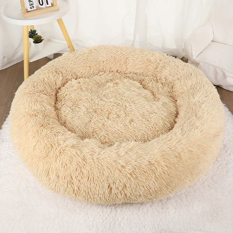Pluche ronde donut hondenmand - Gezellig en stijlvol bed voor middelgrote tot grote huisdieren