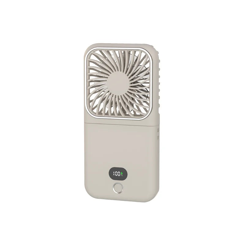 Portable Rechargeable Neck Fan - 4-in-1 Handheld Air Circulator with 2500 mAh Power Bank